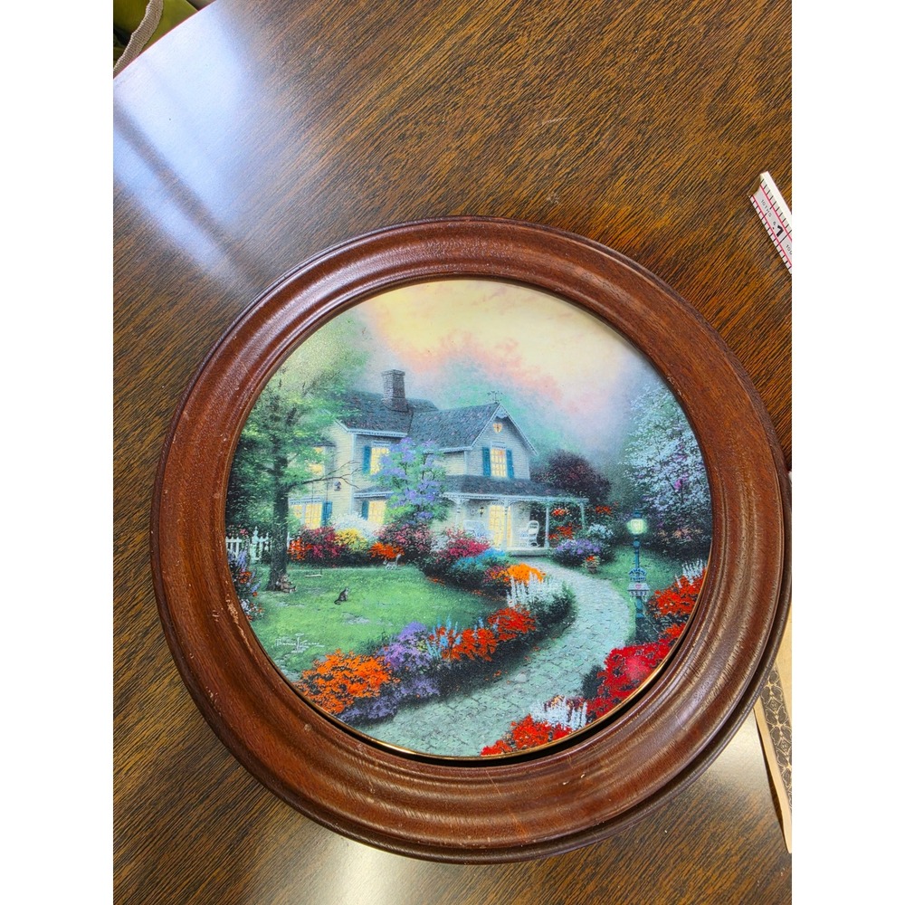 Thomas Kinkade Home Sweet Home Collector Plate Framed Knowles COA 7360B